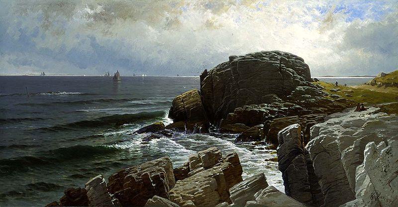Alfred Thompson Bricher Castle Rock, Marblehead Norge oil painting art